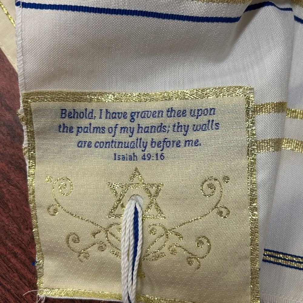 Jewish Tallit Prayer Shawl Blue Gold Stripes Talit Tallit Judaica Gift
